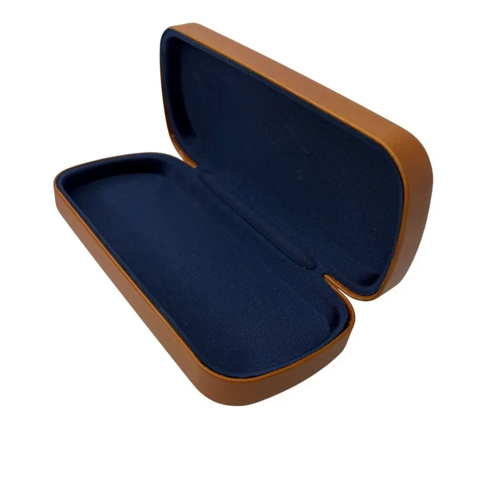 Fossil Hard Eyeglass Case Brown with Navy Interior Camel